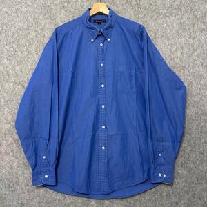 Faconnable Mens Sz XL Blue Cotton Long Sleeve Button Down Shirt Made in USA
